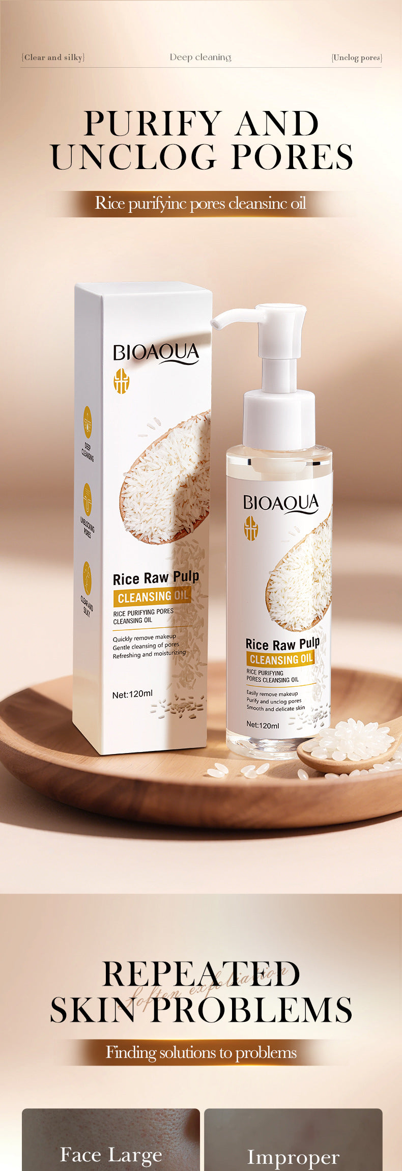 BIOAOUA Rice Puree Pore Clearing Cleansing Oil Makeup Remover Oil  Wholesale