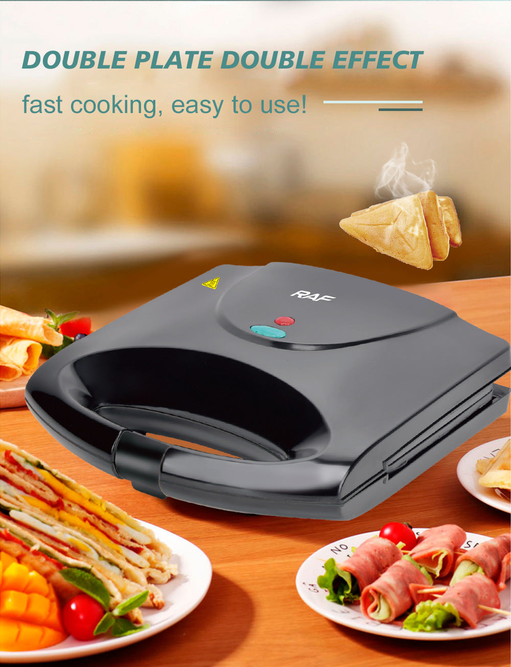 Sandwich Machine Breakfast Machine Household Multi-Functional Fully Automatic Double-Sided Heating Mini Bread Machine HG-215