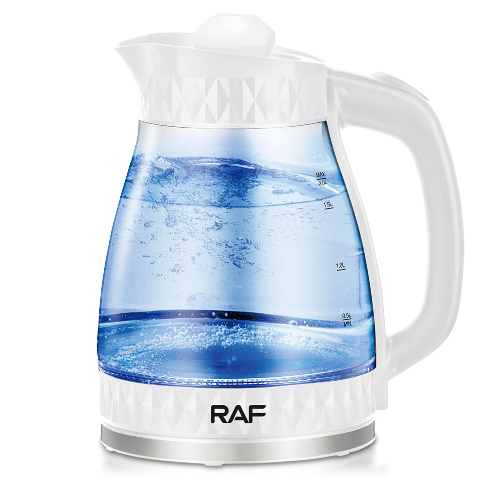 RAF European Standard Transparent Glass2L Electric Kettle Automatic Large Capacity Multi-Functional Kettle Overheat Protection