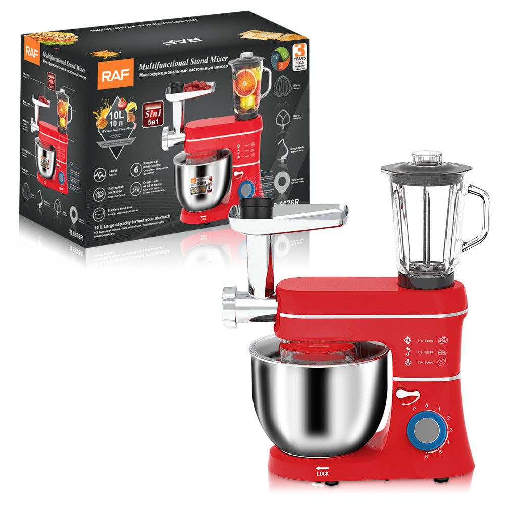 RAF European Standard 3-in-1 Chef Machine Multi-Functional Dough Mixer Household Meat Grinder Juicer Food Processor