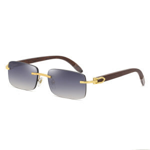 Fashion Sunglasses for Men Frameless Wooden Leg Slingshot Sunglasses Men Trendy Wooden Optical Frame sunglasses