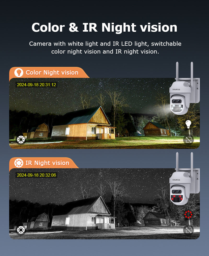 4G Dual Lens Solar Powered Ball Gun12X Zoom Camera Surveillance6001000 Megapixel HD Direct from Manufacturer