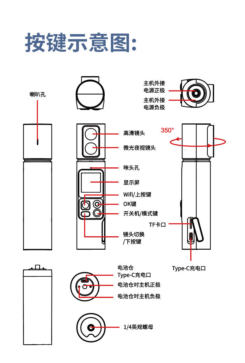 6k Handheld Action Camera EIS Anti-Shake HD wifi Outdoor wireless shooting cycling and skiing camera