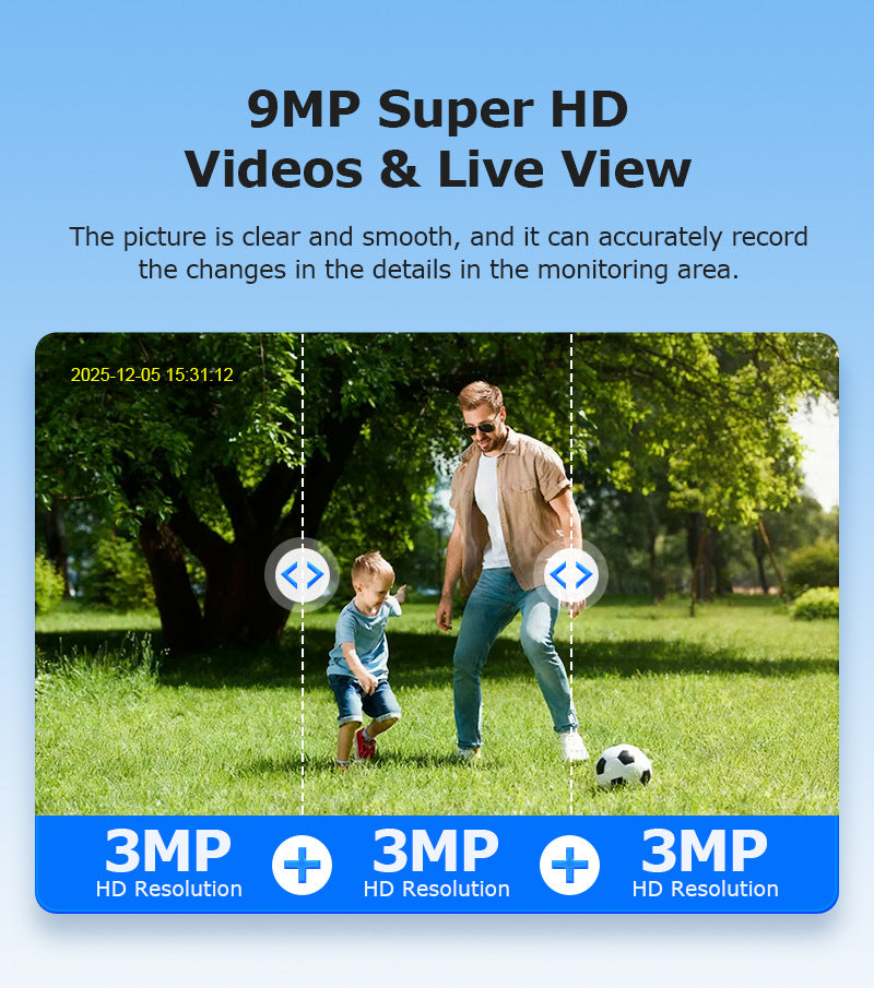 New Product AOV Low Power Consumption Trinocular Solar Camera9MP High Definition Full Color4G Solar Monitoring