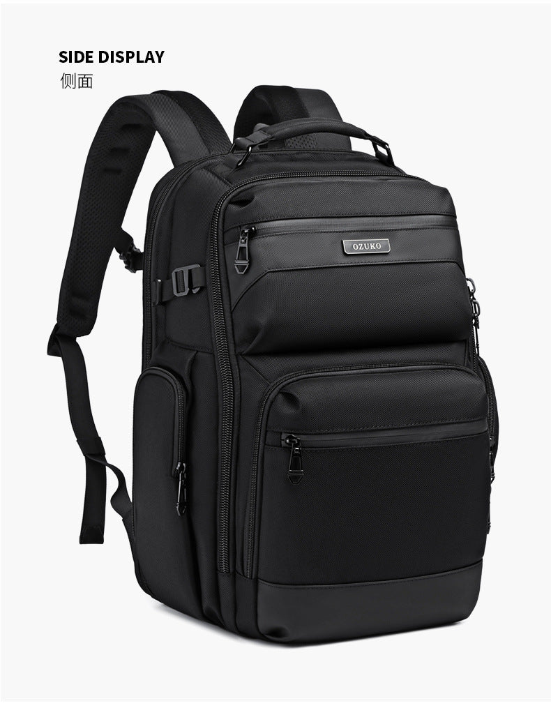 OZUKO Business Backpack Men's Commuting Computer Backpack Waterproof Large Capacity Business Travel Portable Men's Bag