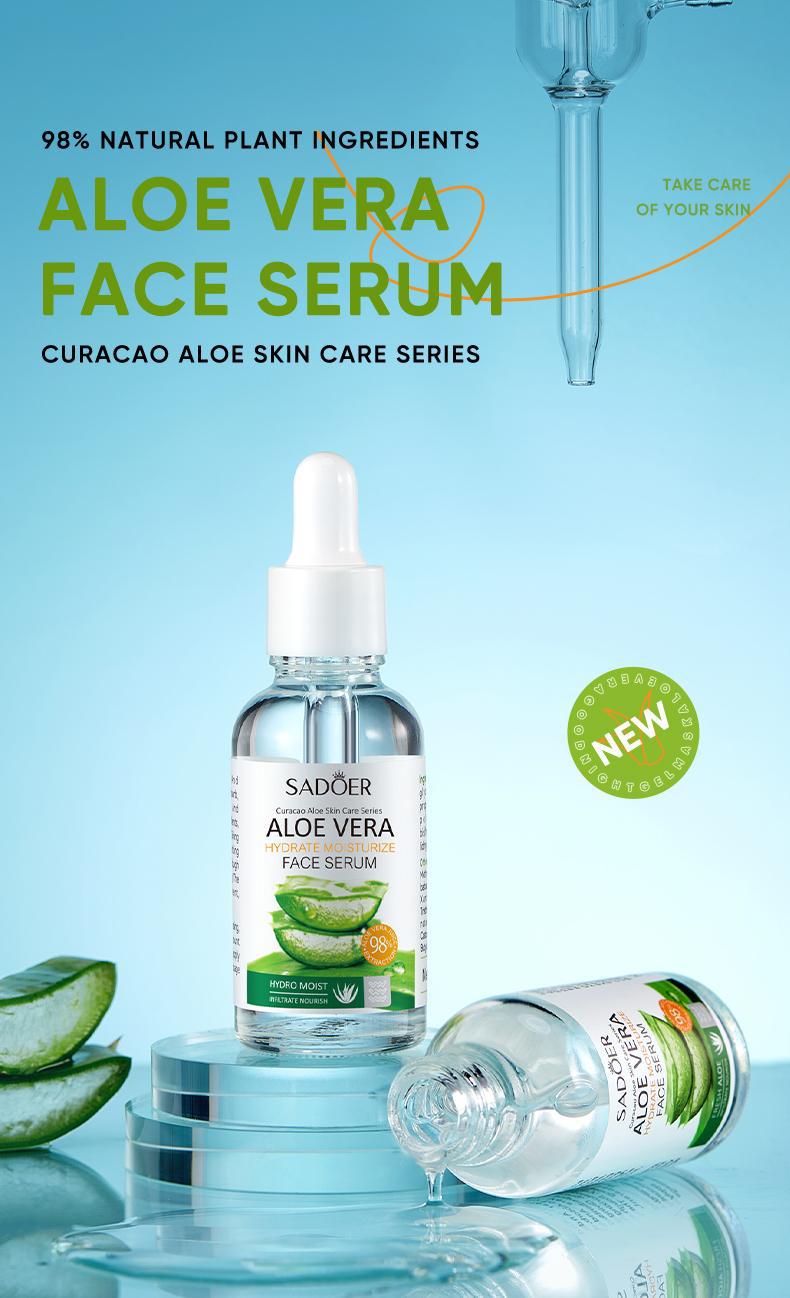 Full English Aloe Vera Skincare Set SADOER Cleansing, hydrating, moisturizing, and nourishing  foreign trade manufacturer wholesale