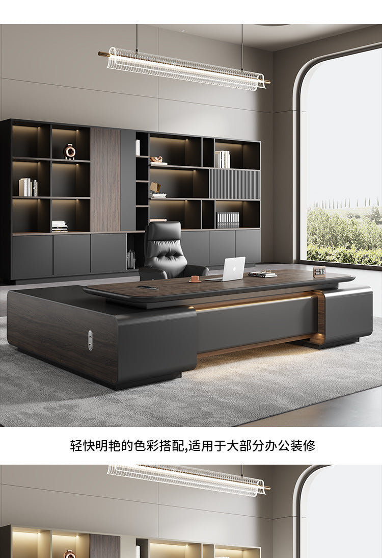 Office Bookshelf Boss Background Cabinet File Cabinet Wooden Document Cabinet Storage Cabinet Wall-Mounted Floor Cabinet