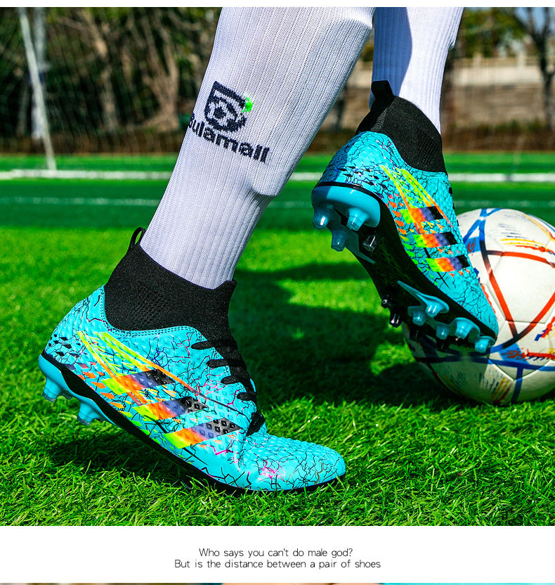 New high-top soccer shoes for men and women AG Spike TF Broken Nail Youth Student Grassland Competition Training Shoes