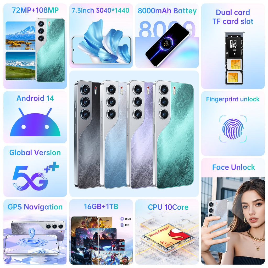 Hot-selling Popular Phone Camon40 Pro Android Phone7.3Large Screen8+256G Smartphones can replace