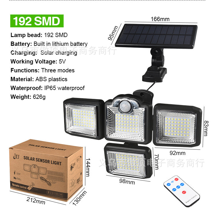 New Solar Wall Light Split Body Sensor Street Light Remote Control Garden Light LED Waterproof Garden Light