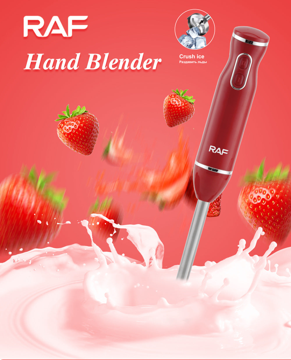 EU Plug Multifunctional Kitchen Handheld Cooking Stick Baby Food Electric Stirring Stick Milk Frother Juicer Meat Grinder