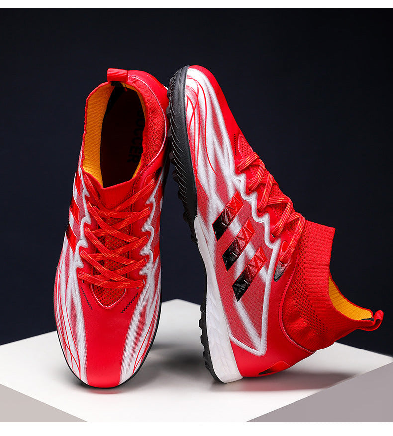 New high-top soccer shoes for men and women AG Spike TF Broken Nail Youth Student Grassland Competition Training Shoes