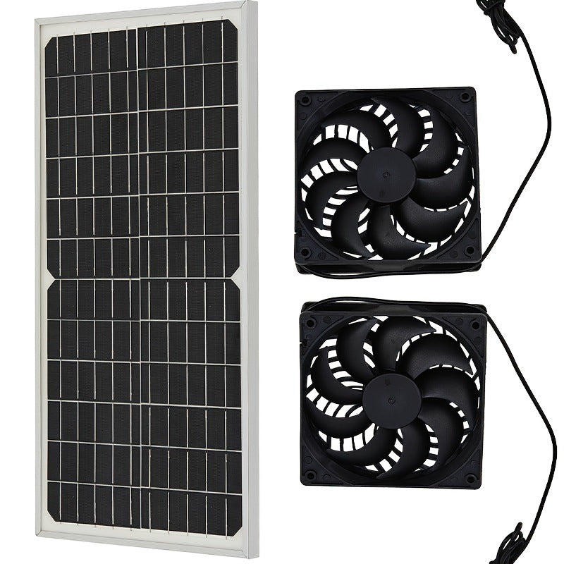 Factory Direct Solar Panel with Dual Fan Pet House Silent Solar Photovoltaic Panel Exhaust Fan Ventilation Cooling