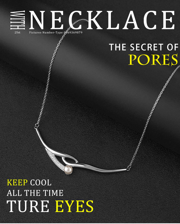 New Pearl Diamond Stainless Steel Necklace Pendant for Women Personalized ins Titanium Steel Jewelry Factory Wholesale