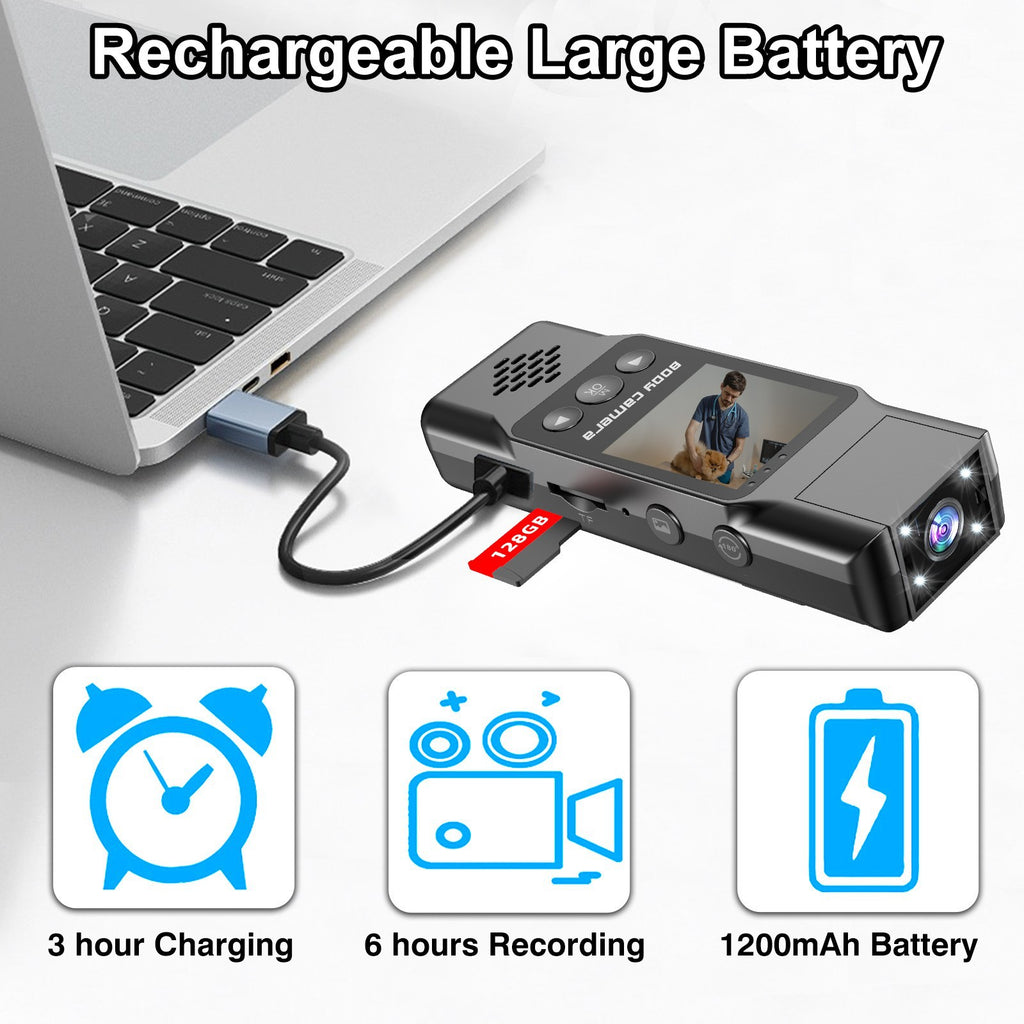 Hot-selling Law Enforcement Recorder Infrared Night Vision HD Camera Audio and Video Recording Clip-on Conference Record