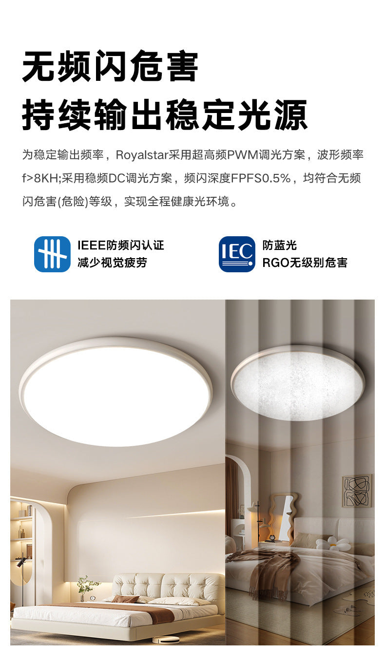 Lamp in the Living Room Modern Minimalist and Magnificent2025New Ceiling Light Ultra-Thin Bedroom Light Zhongshan Lighting Full Spectrum Main Light