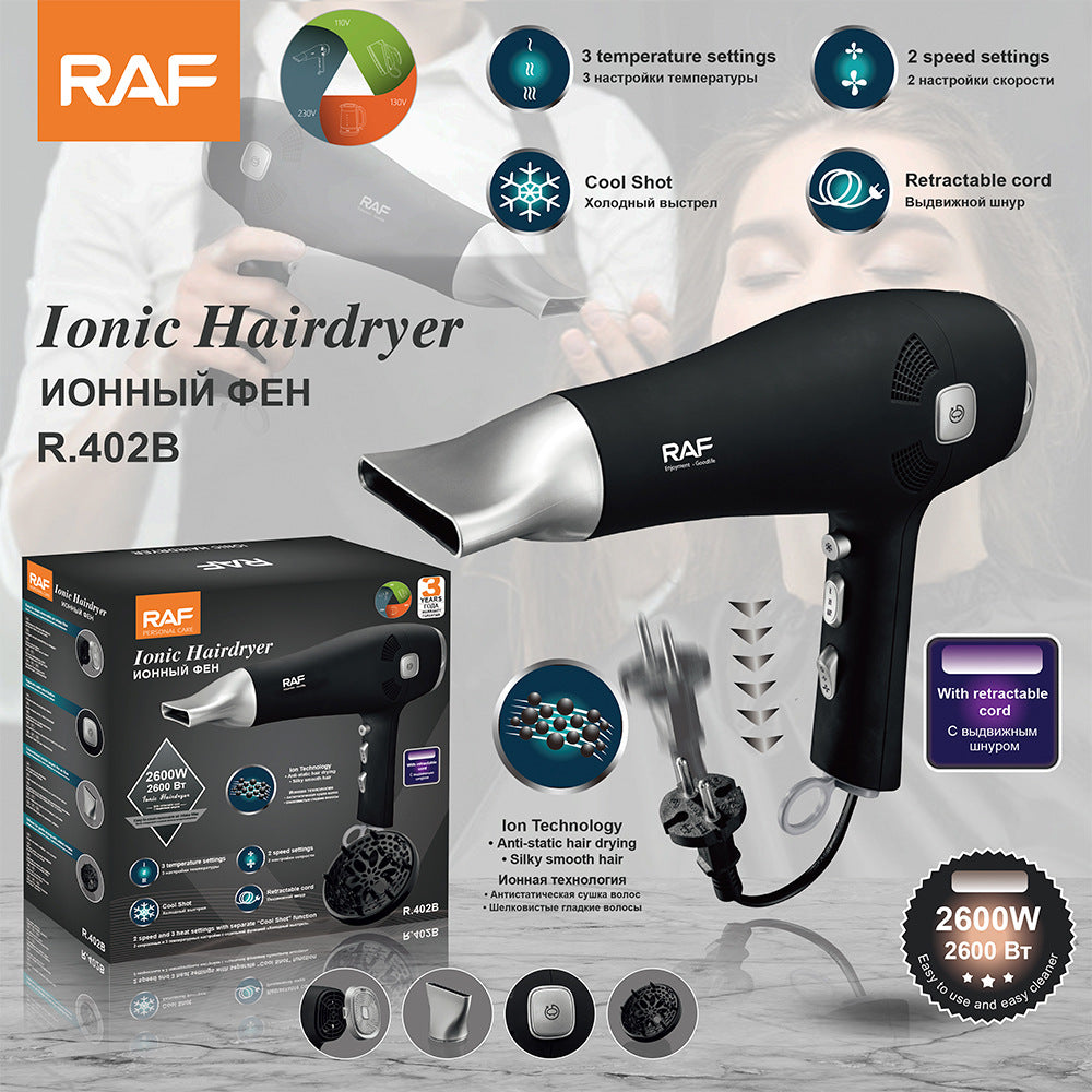 RAF European Standard2400W High-Power Household Hotel Hair Dryer Salon Electric Hair Dryer Hot and Cold Air Blower R.402