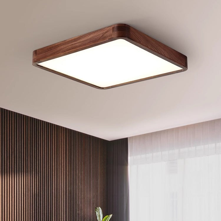 Ceiling Light Black Walnut Elegant Solid Wood Master Bedroom Light Chinese Style Ultra-thin Living Room Light Whole House New Chinese Style Package