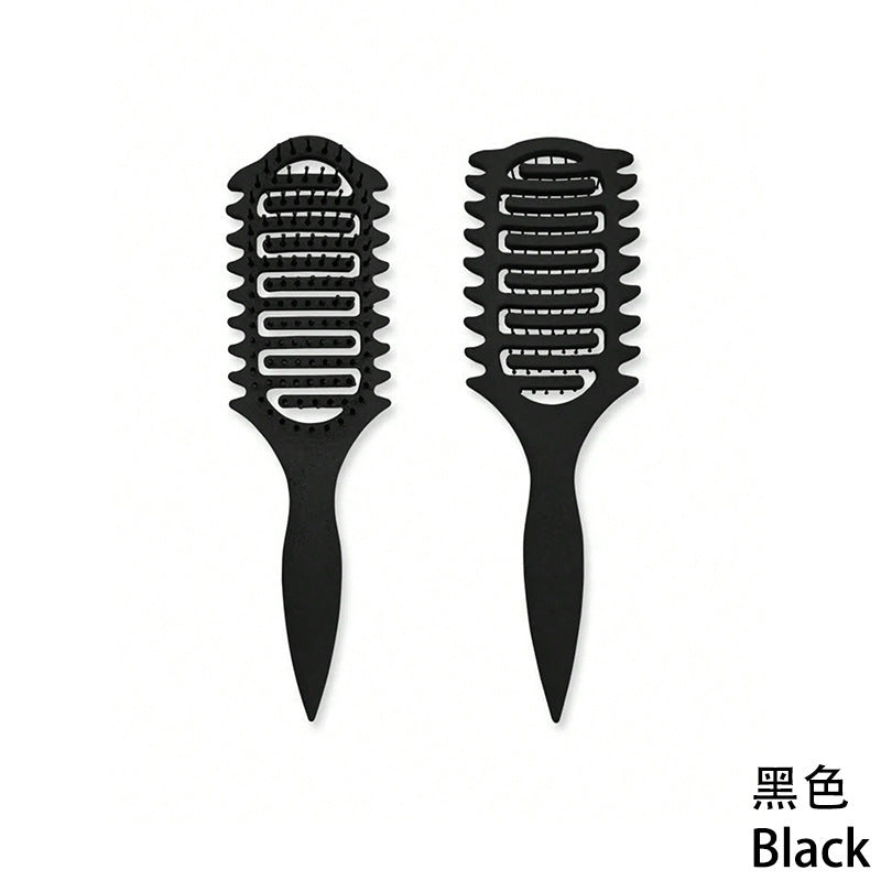 Curling Hair Special Three-Prong Comb Anti-Clumping Wide-Tooth Comb Smooth Hair Dry and Wet Dual-Use Comb Scalp Massage Hard-Tooth Hair Styling Comb