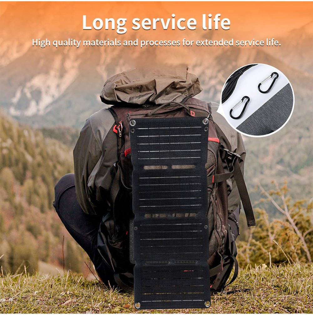10W Solar Panel Solar Folding Bag ETFE Efficient Mobile Phone Power Bank Outdoor Portable Photovoltaic Power Supply