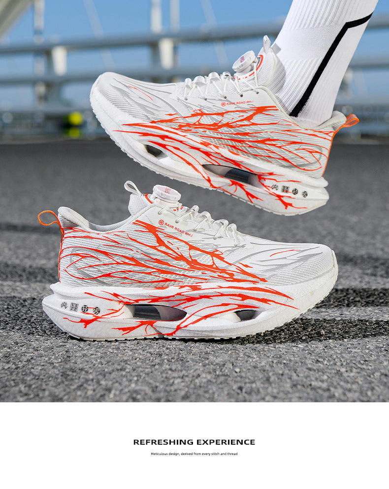 Autumn Winter Double Mesh Thickened Comfortable Rotating Buckle Fluorescent Versatile Running Shoes Youth Carbon Plate Really Soft Sole Sports Shoes