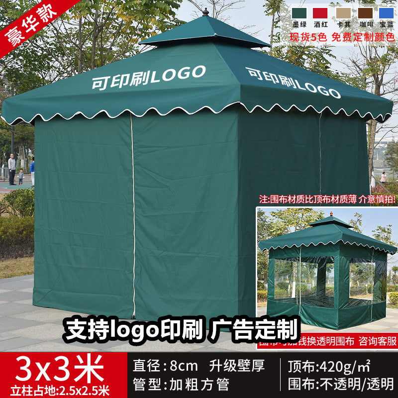 Outdoor Sunshade Canopy Rain Shelter Courtyard Garden Villa Four-legged Pavilion Advertising Event Large Roman Tent Umbrella Wholesale
