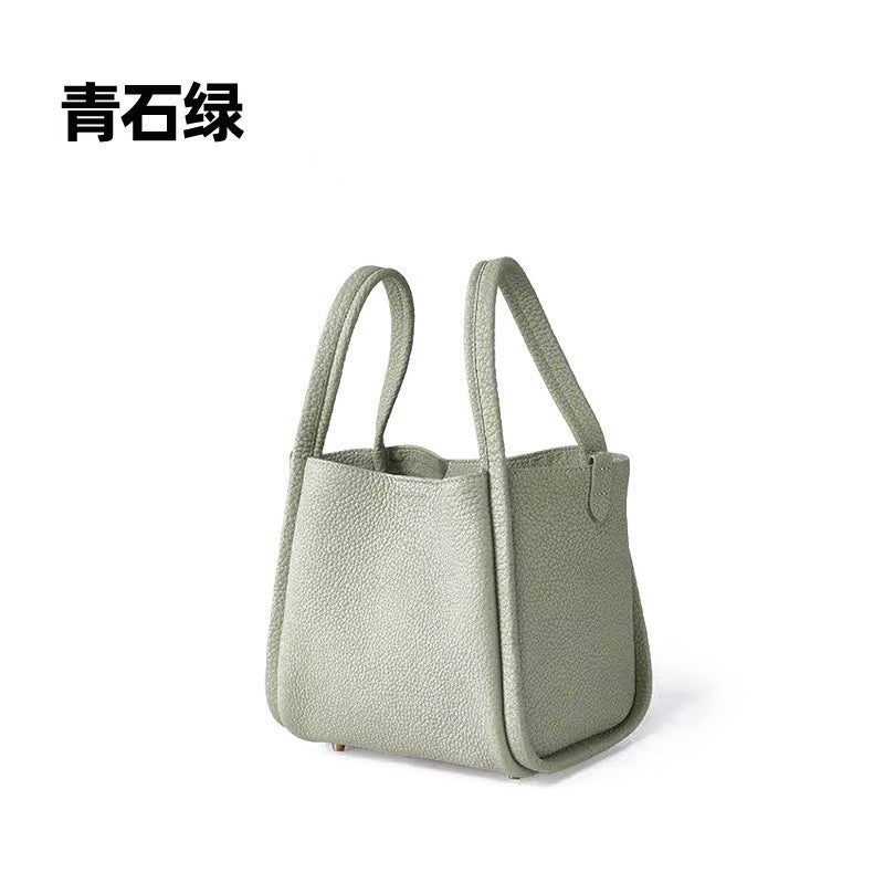 Medium Size Basket Series Women's Bag Top Layer Cowhide Fashion Women's Bag Large Capacity Shoulder Bag Crossbody Handbag Bucket Bag