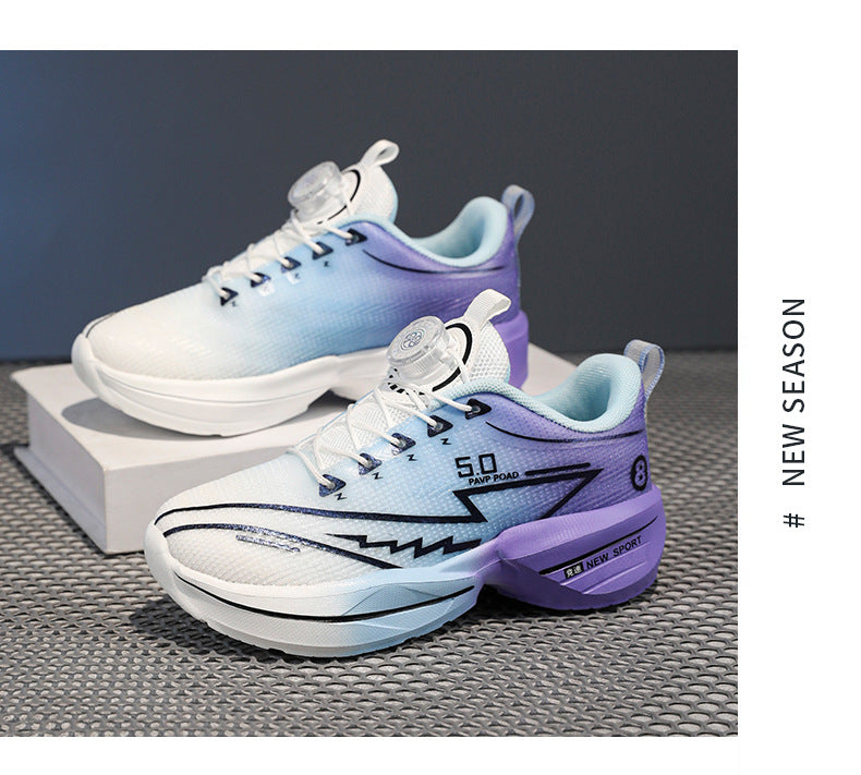 2025Summer New Boys' Shoes for Older Children Lightweight Shock-Absorbing Sports Shoes Mesh Breathable Professional Racing Running Shoes