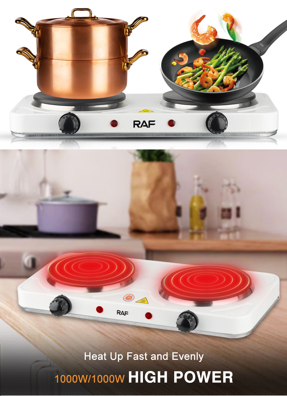 European Standard Electric Stove for Home Use Enclosed Electric Stove Insulated Dual Burner Constant Temperature Universal Electric Stove