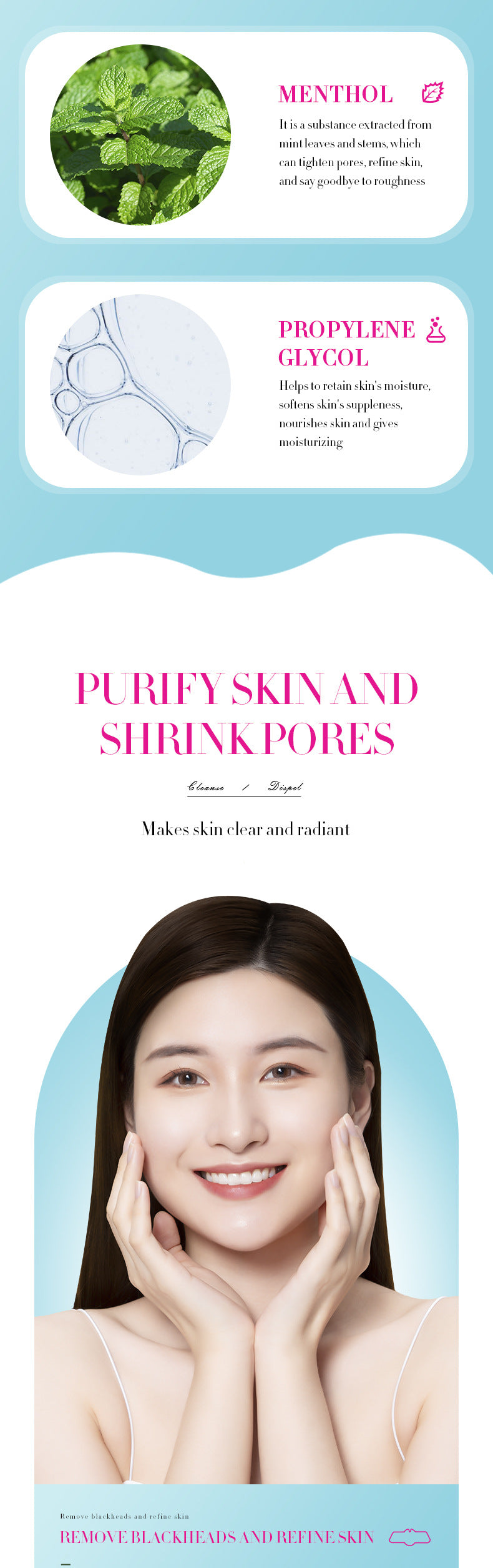 Blackhead Removal Nose Strips SADOER Two-step Blackhead Removal Cleansing and Pore Refining Cross-border Wholesale