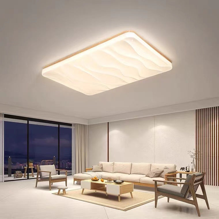 Tmall Smart Solid Wood Ceiling Light led Bedroom Lamp Round Modern Minimalist Log Room Lamp Living Room Lamp Home