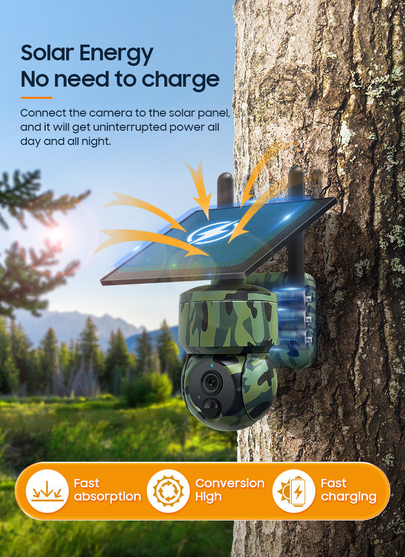 Low Power Consumption4G Animal Testing GPS Positioning Monitoring Dome Camera Outdoor HD Night Vision Solar Camera