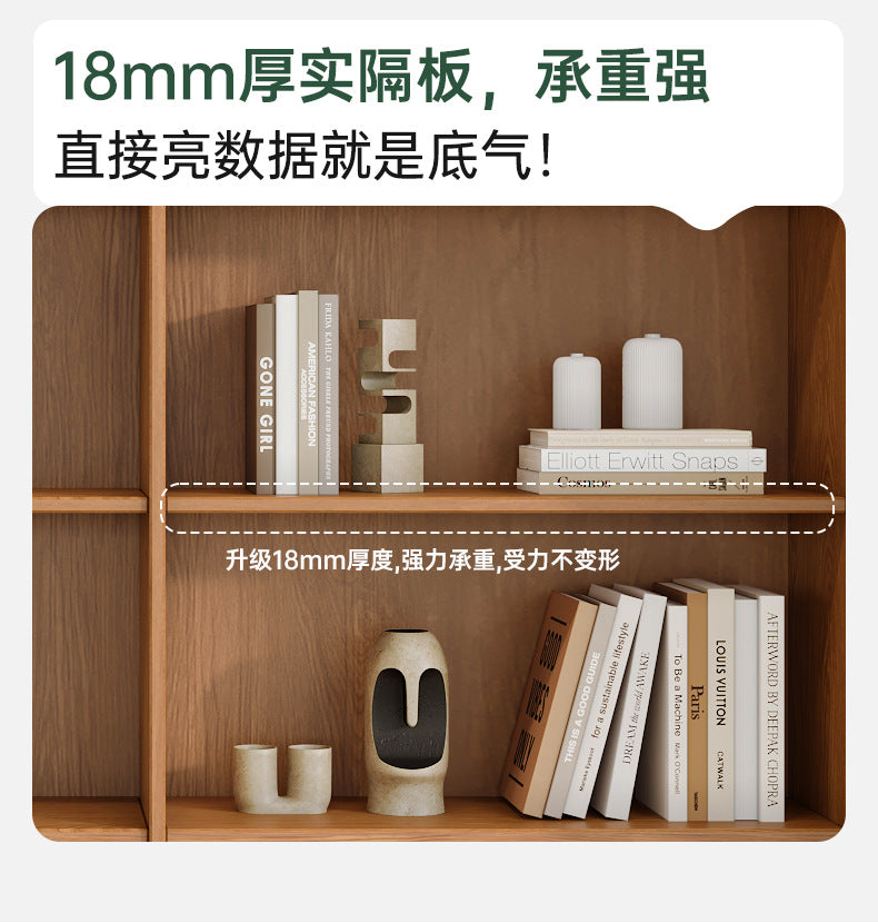 All-Oak Study Room Full-Wall Card Holder Integrated Bookcase Bookshelf Living Room Ceiling-To-Ceiling Solid Wood Display Cabinet