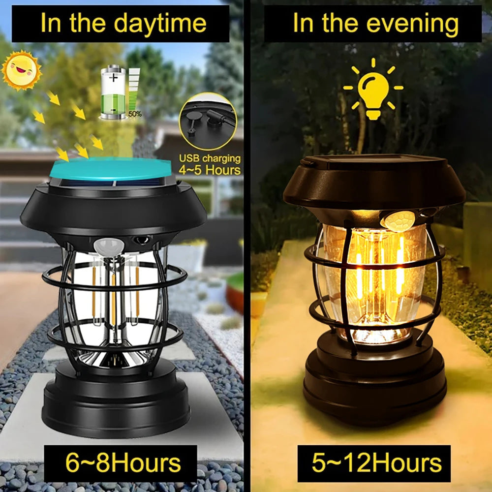 Solar Camping Light Outdoor Lighting Multi-Functional Camp Light Tungsten Light Rechargeable Tent Light Household Emergency Light