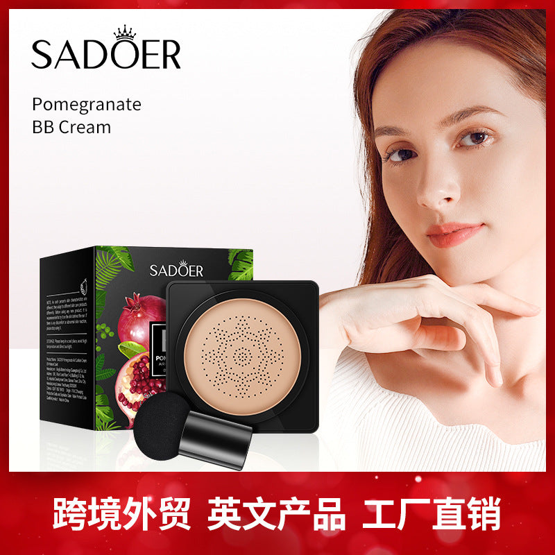 Makeup SADOER Red Pomegranate Concealer Moisturizing Mushroom Cushion Beauty Cream BB Wholesale Cross-Border Foreign Trade Frost