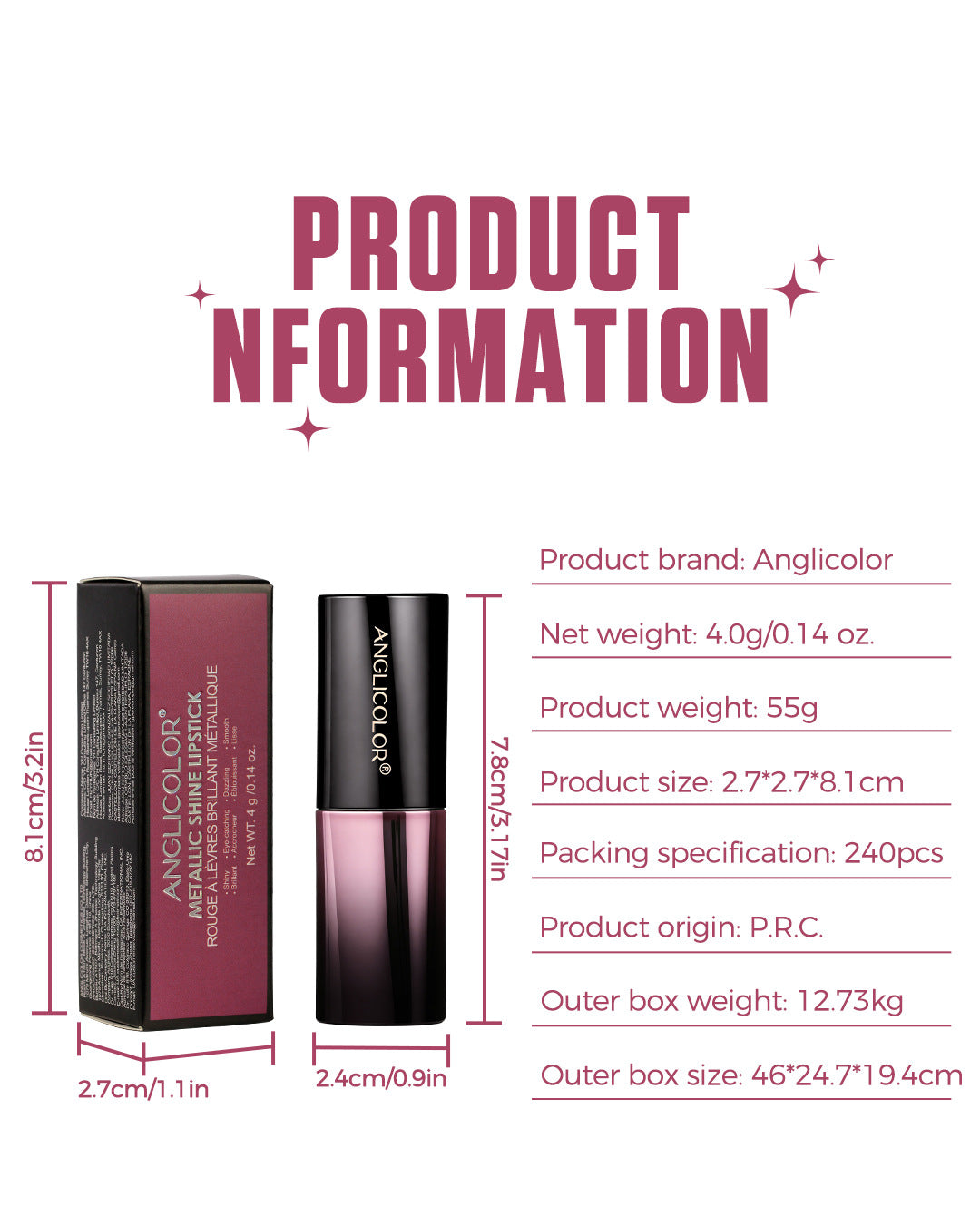 Hot-selling Magnetic Metal Pearl Lipstick Moisturizing Waterproof Non-stick Cup Long-lasting Colorfast Makeup Lipstick