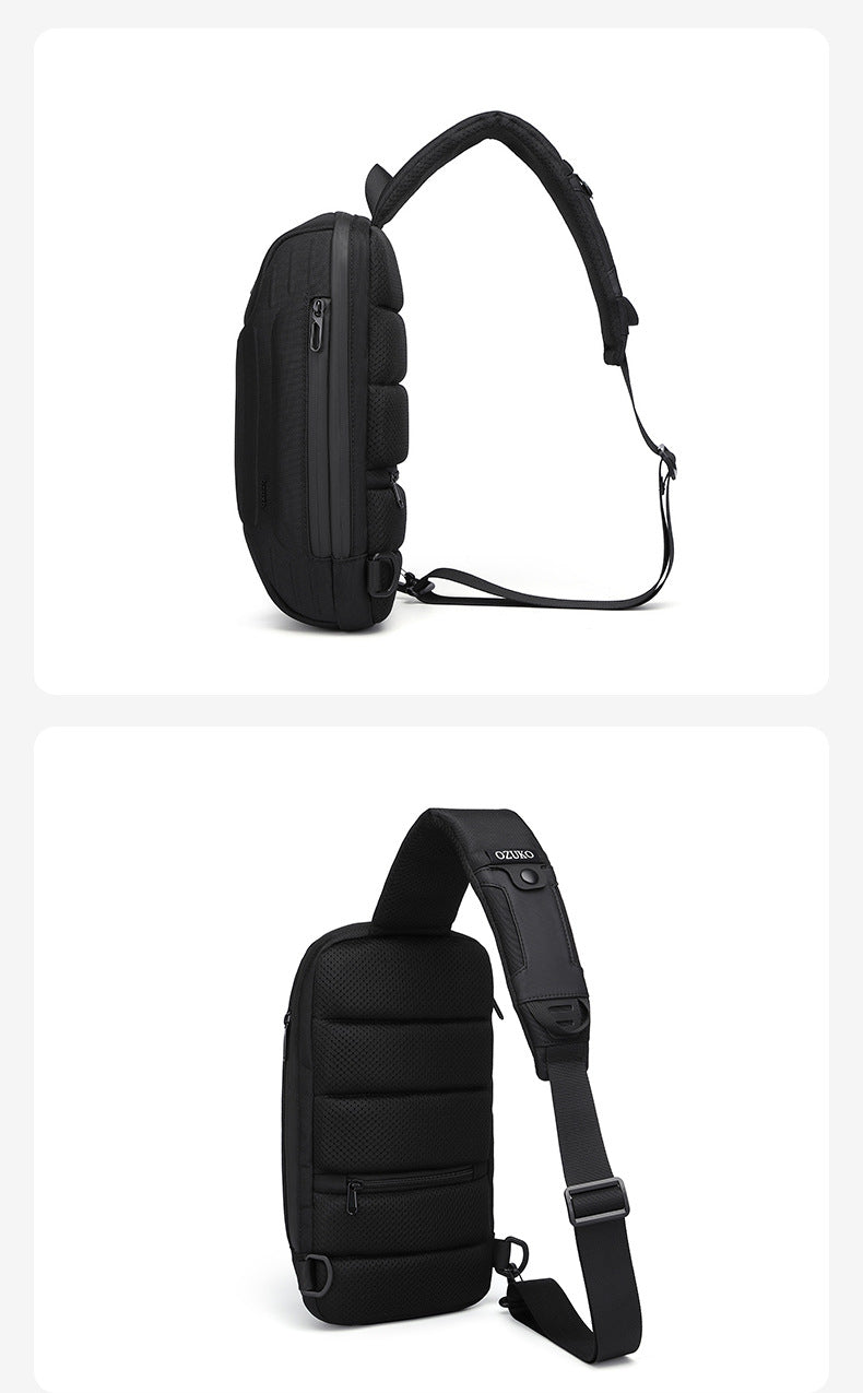 ozuko New Men's Chest Bag Casual Versatile Crossbody Bag Waterproof Anti-theft Men's Bag Crossbody Bag High-end Feel