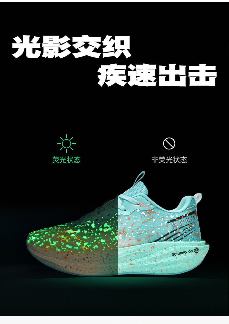 Red Rabbit9pro Autumn and Winter New Double Mesh Luminous Carbon Plate Real Explosion Running Shoes Couples plaid Cushioning Wearable Sneakers