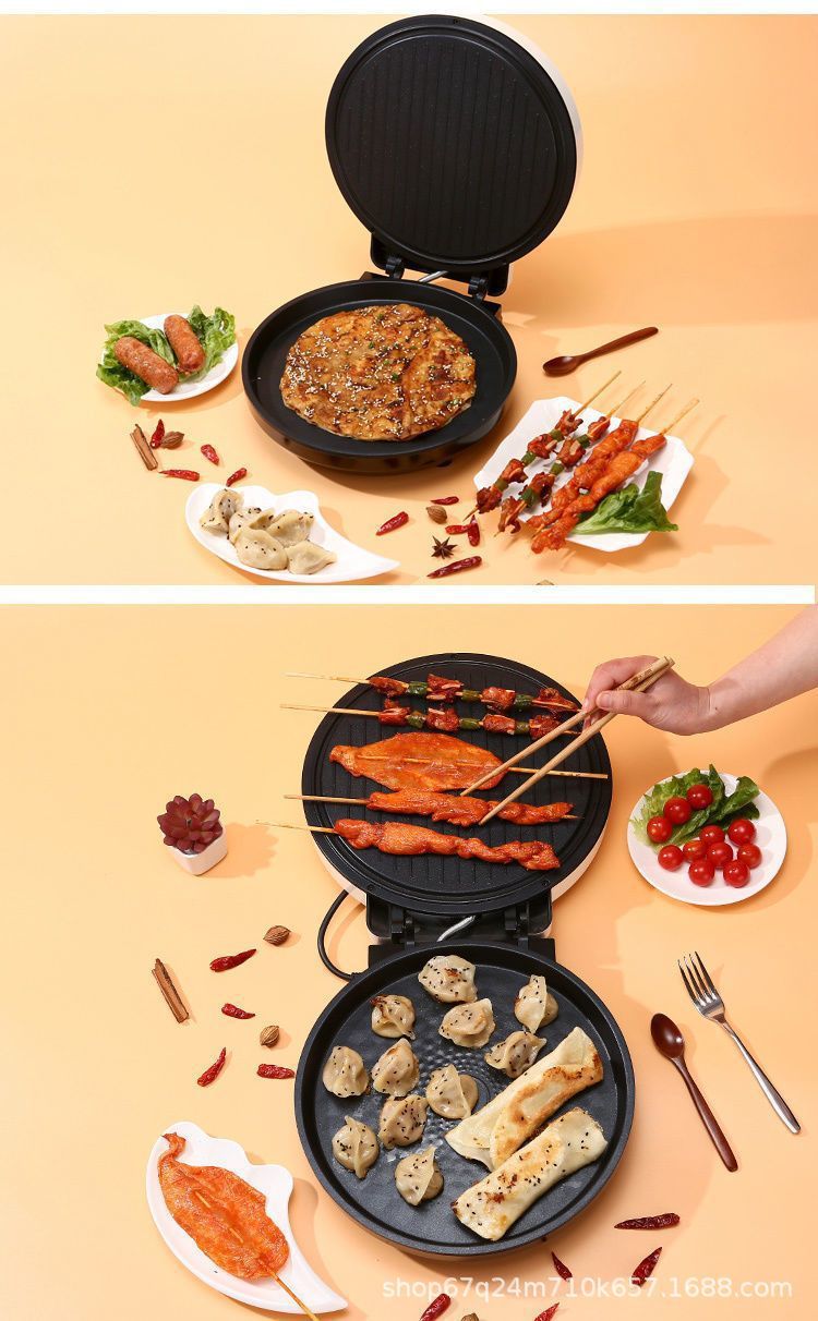 Wanlida New Electric Griddle for Home Use, Double-Sided, Multi-Functional, Deepened and Enlarged, Can Fry and Roast, Grilling Machine, Griddle Pan