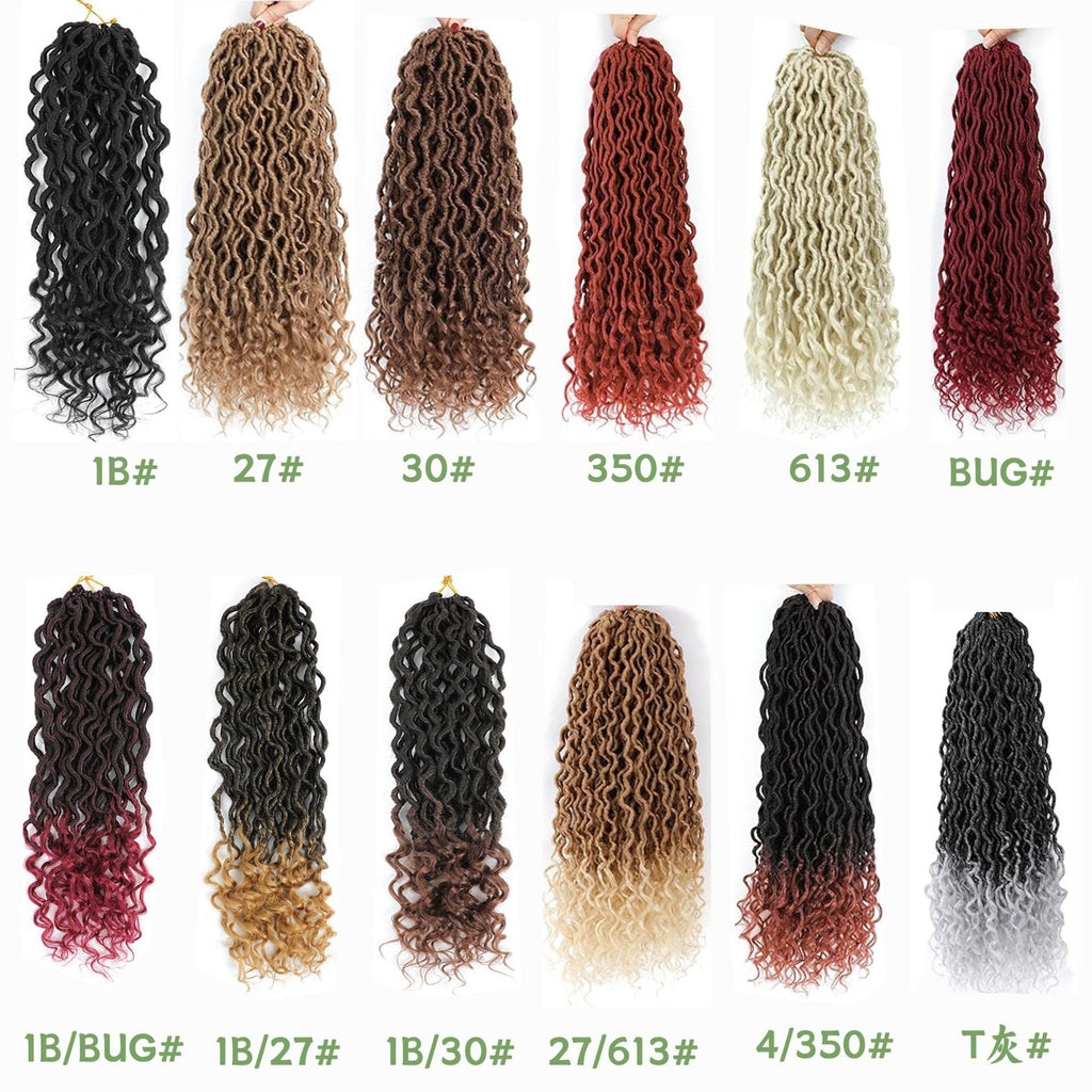 Cross-border European and American Synthetic Hair Wigs Curved Up and Down Crochet Hair Wigs Goddess Faux Locks Curly Handwoven