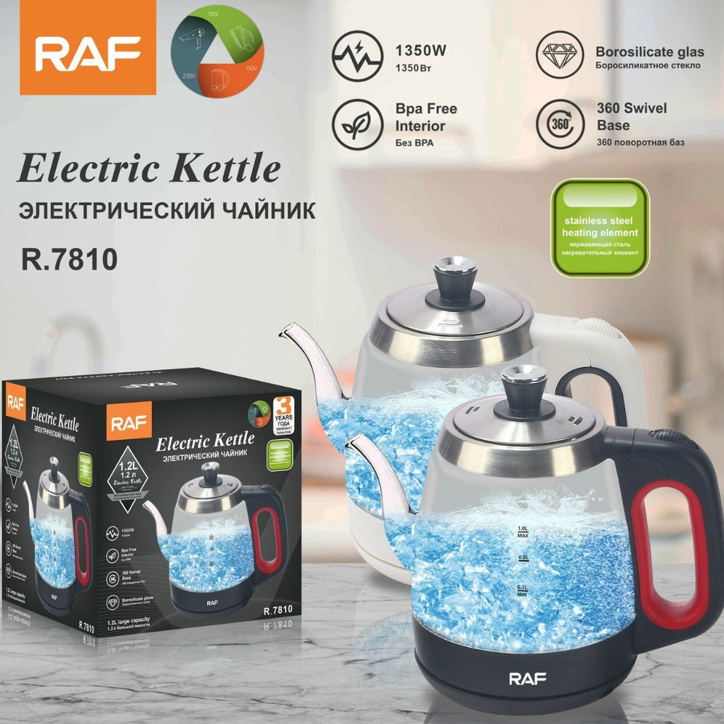 European Standard High Borosilicate Glass Blue Light Electric Kettle Household Health Kettle Automatic Power-off Anti-dry Boiling Kettle 1.2L