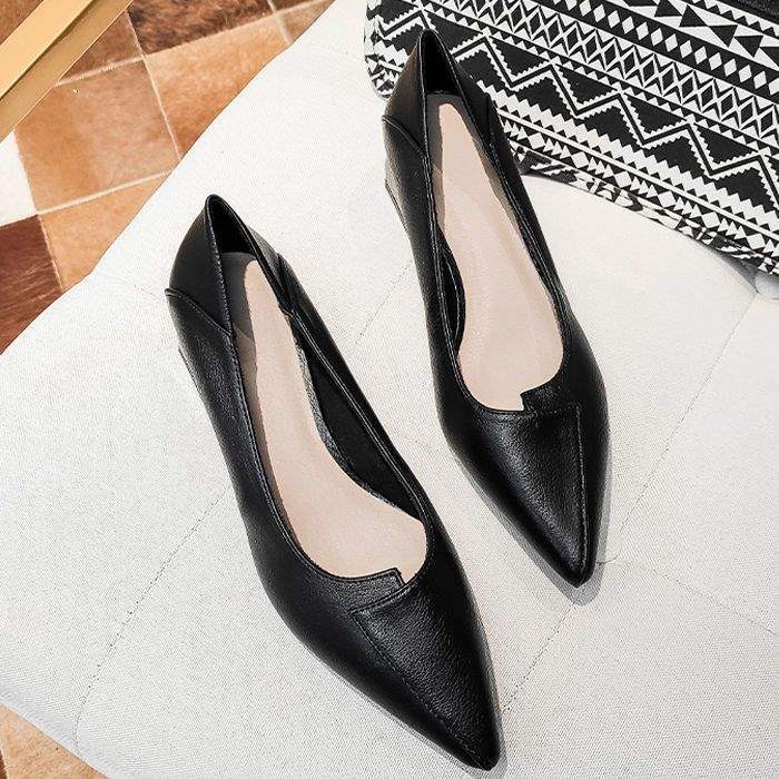 Real Soft Leather Autumn New Style Women's Single Shoes Thick Heel Shallow Mouth High Heels Korean Style Mom Shoes Mid Heel Versatile Grandma Shoes