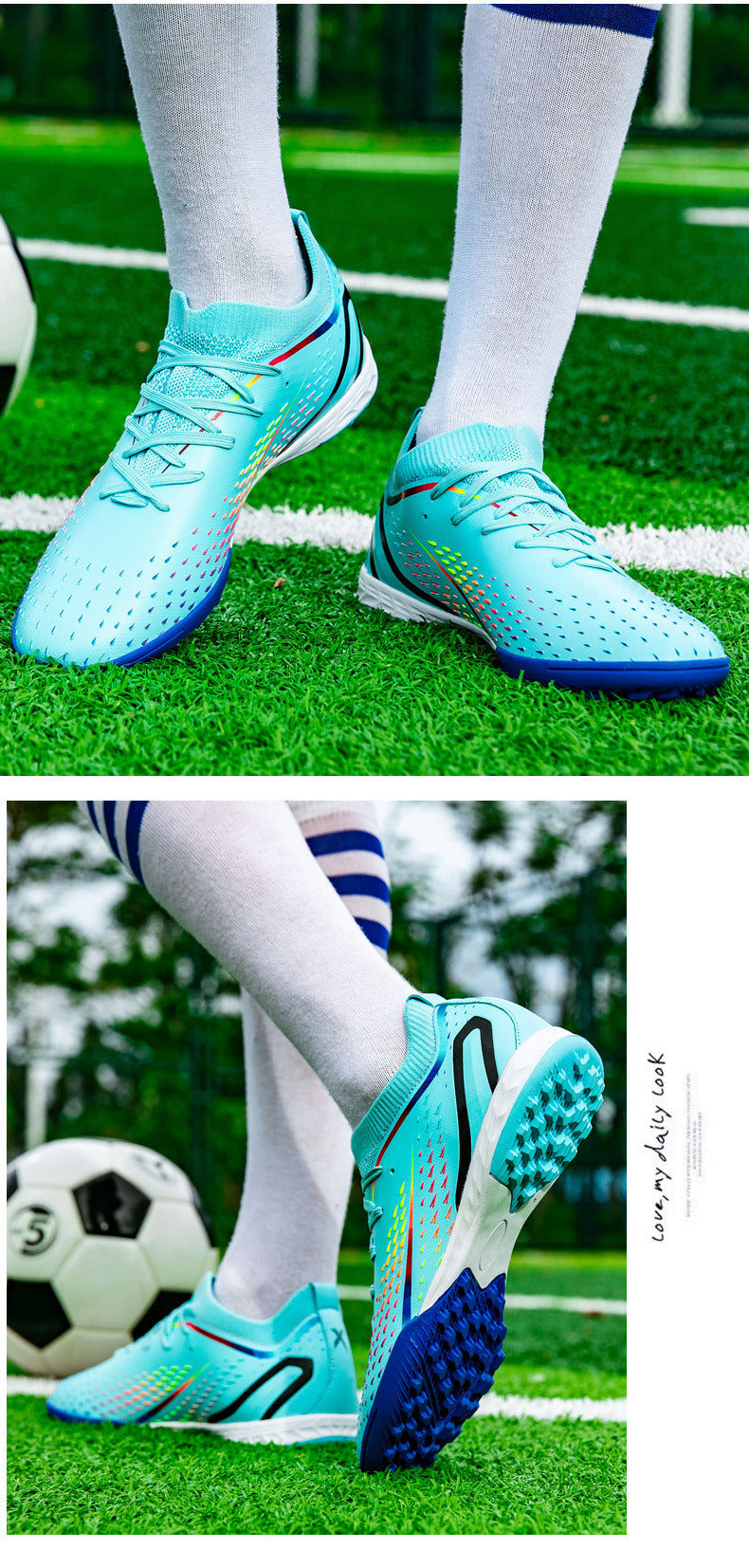 New Style Spike Soccer Shoes for Men, Students, Adults, Grass Training Long Spike Non-Slip Professional Competition Football Shoes