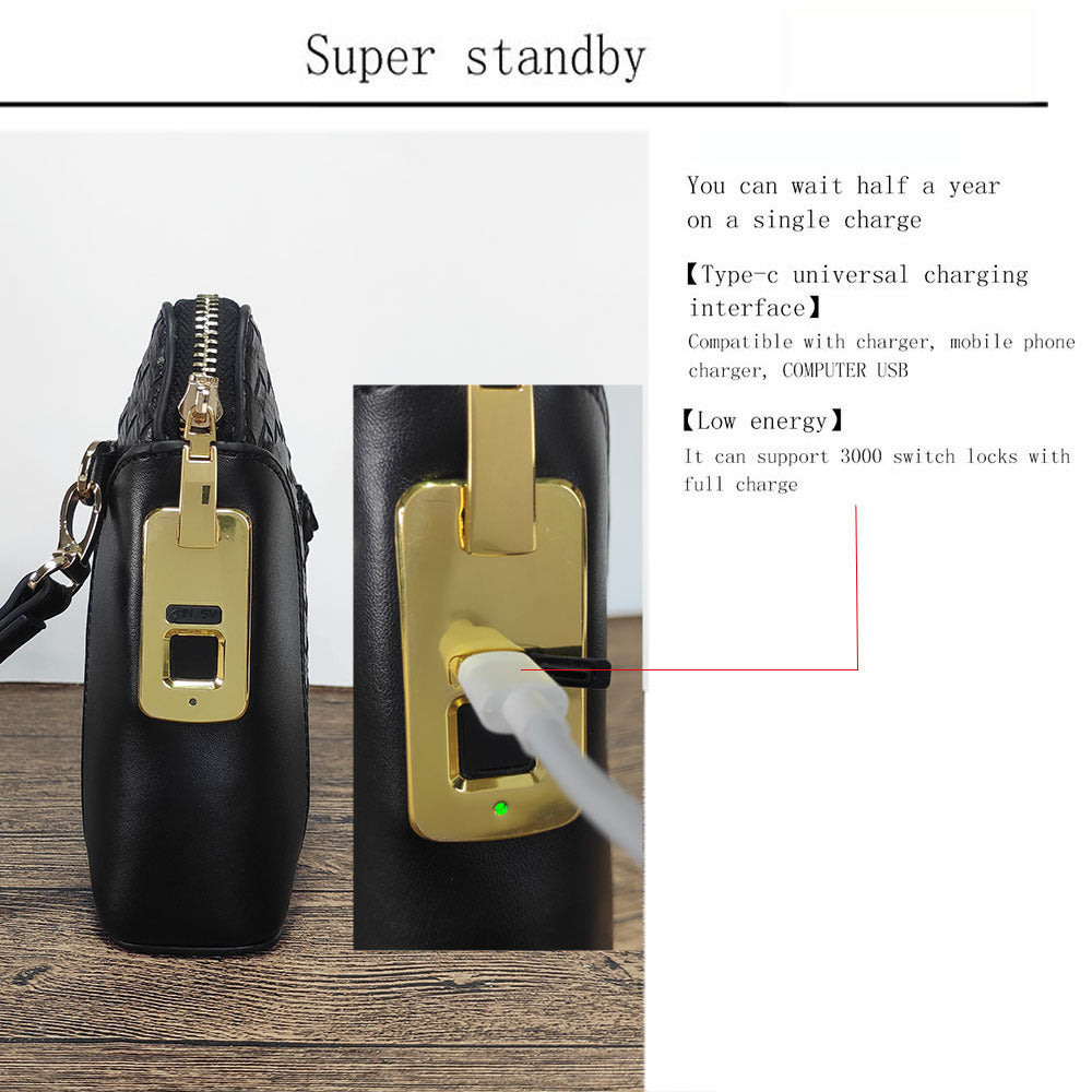Fingerprint Lock Clutch Anti-theft High-end Business Commuting Large Capacity Phone Holder Luxury Men's Clutch Trendy
