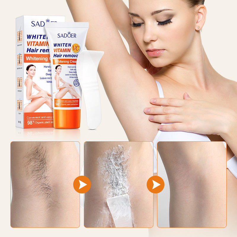 Full English VC Depilatory cream60g SADOER Vitamin C Hair Removal Without Irritation  Wholesale