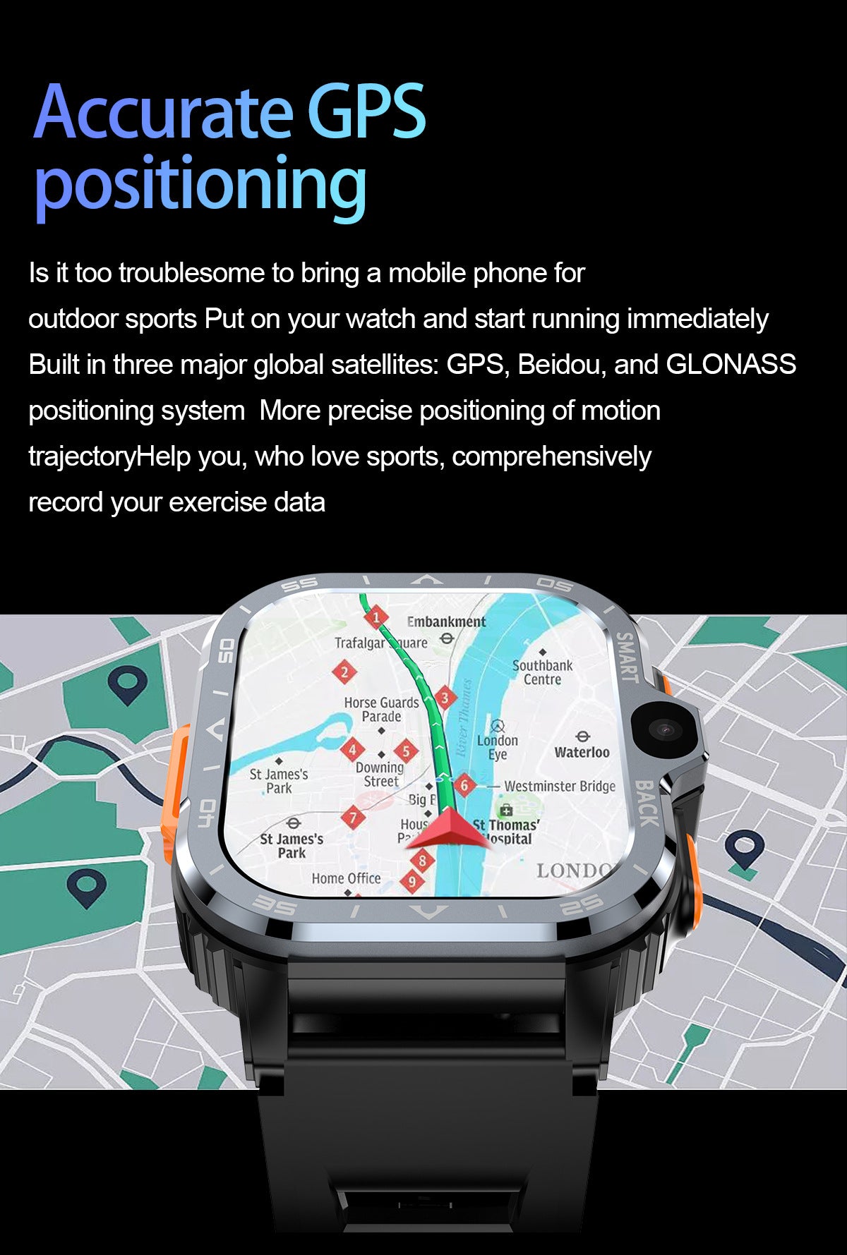 PGD Watch Smart Watch5G Plug-in Card Full Netcom Built-in Google Store Independent APP Download the Three-Proof Sports