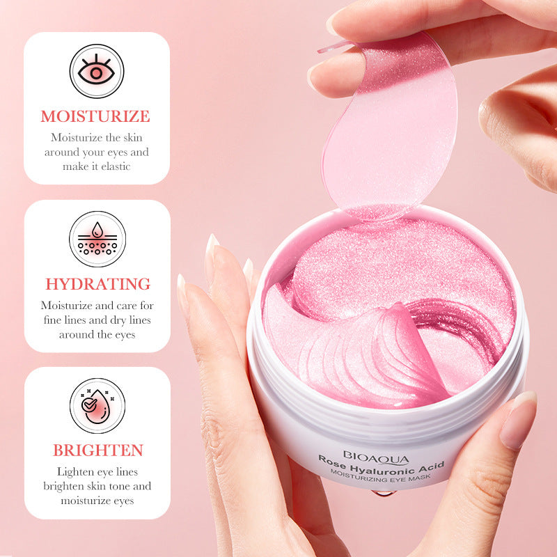 foreign trade BIOAOUA Rose Hyaluronic Acid Moisturizing Eye Mask Hydrating and Moisturizing Eye Mask Wholesale