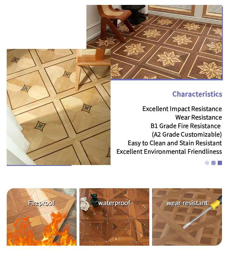 ENF&B1 Certified Luxury Versailles Palace Style Solid Teak Art Parquet Engineered Wood Flooring for Living Room Park