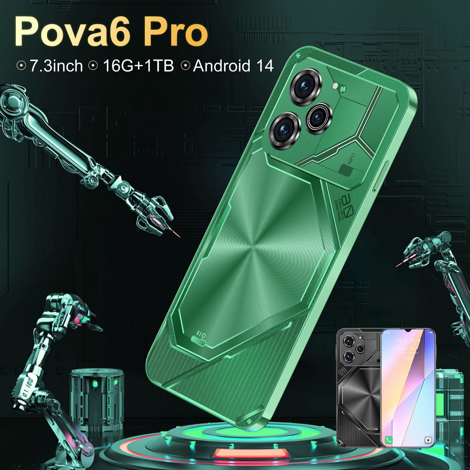 New Arrival Mobile Phone Pova6 Pro Android Large Screen In Stock16+1T smartphone factory price(Popular)