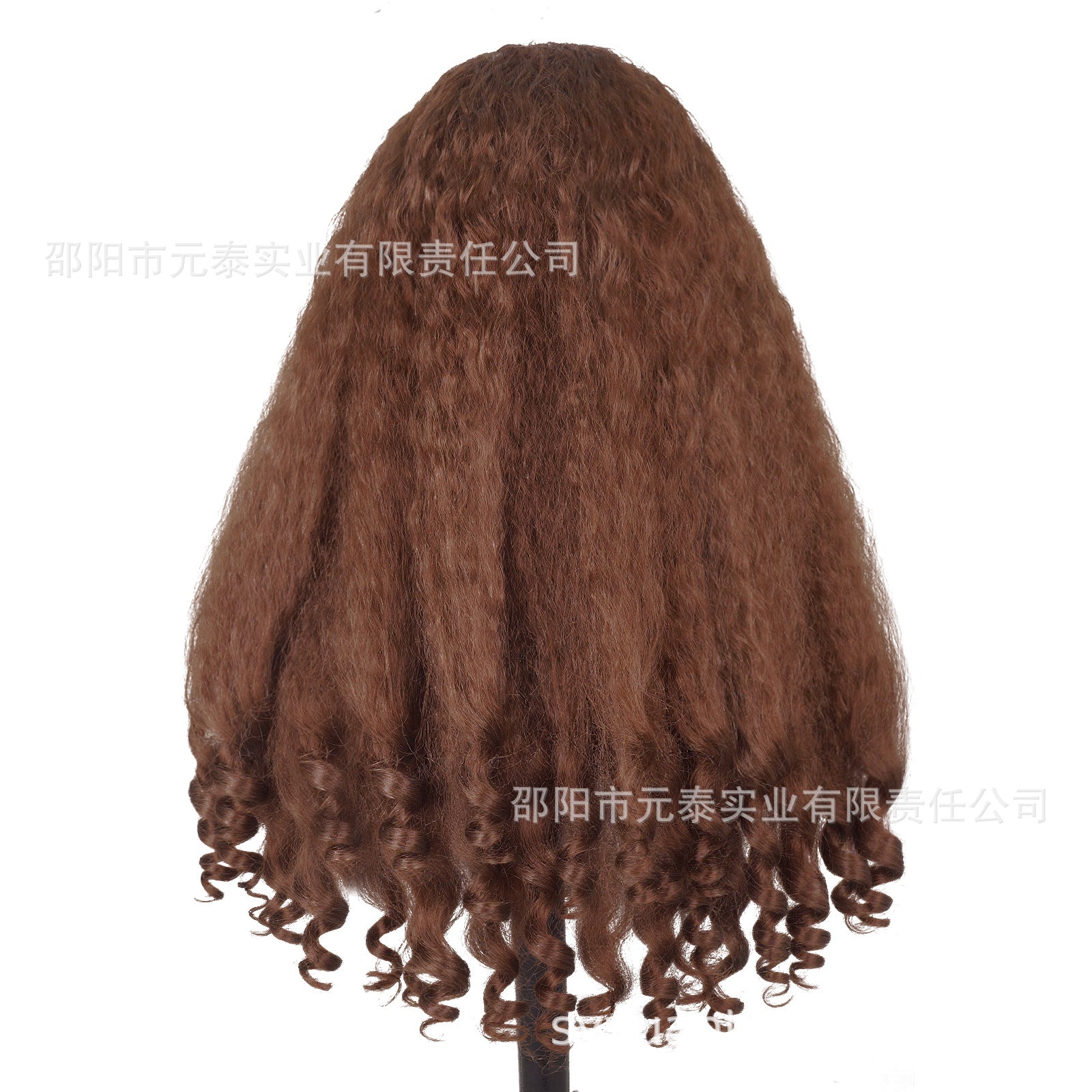 Africa YAKI Curly End Curly Hair Synthetic Wig V The top of the model is hollowed out